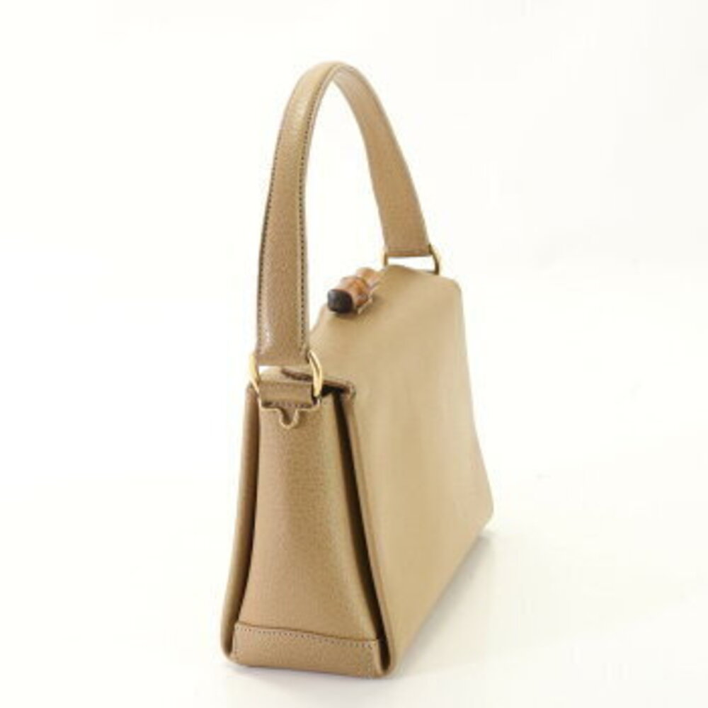 Gucci bamboo leather handbag tote top handles - Picture 4 of 14